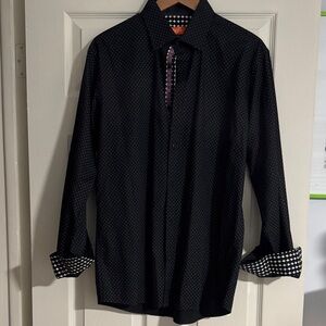 Tallia Men's Black Patterned Shirt